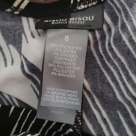 Bisou Bisou Sheath Dress Bell Sleeve Black/Brown - Picture 6 of 6